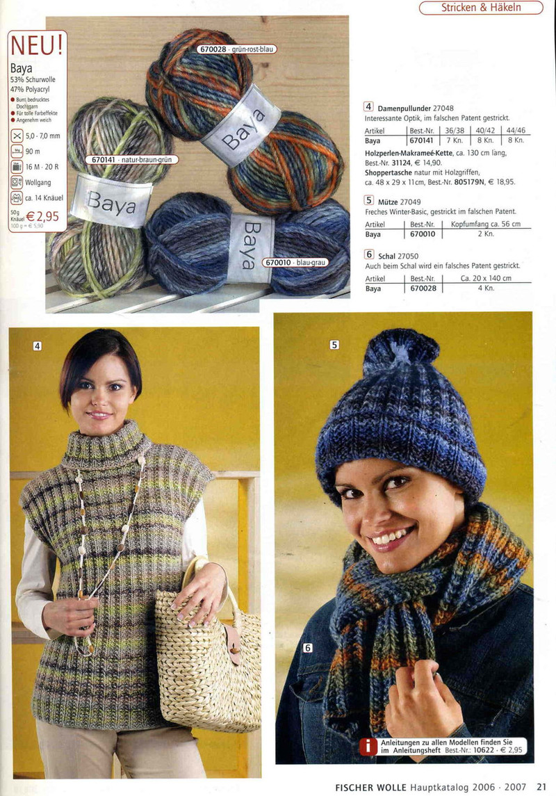 fischer wolle Anleitungsheft.2006/2007 - li98929 - 老妖兒的博客