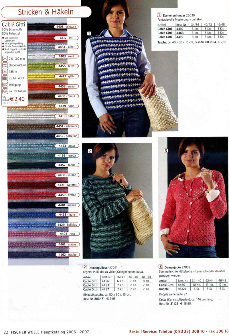 fischer wolle Anleitungsheft.2006/2007 - li98929 - 老妖兒的博客