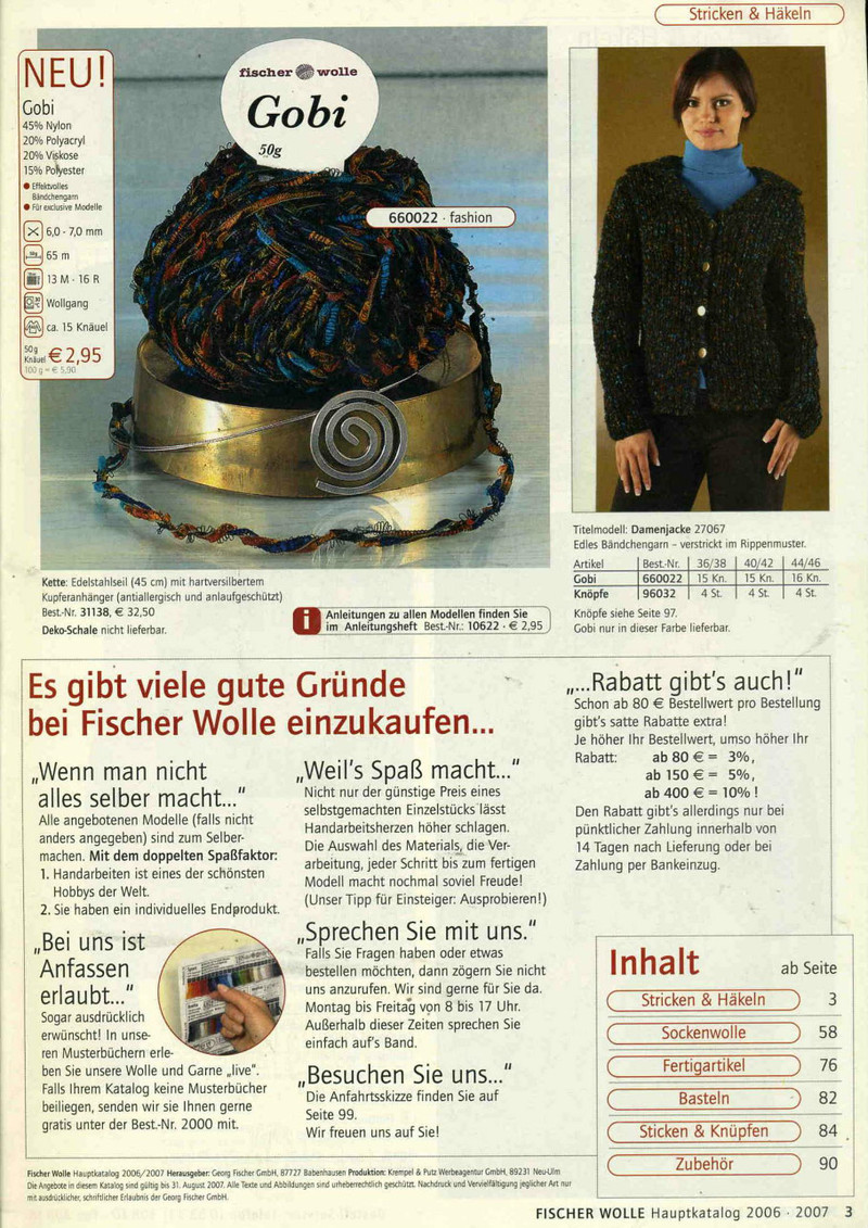 fischer wolle Anleitungsheft.2006/2007 - li98929 - 老妖兒的博客