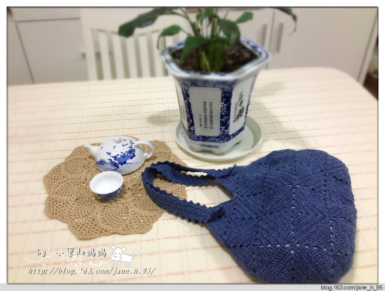 二十四片拼花小拎包※【小黑媽媽】手工☆鉤針 - 小黑的媽媽（忘憂草） - 東籬小筑