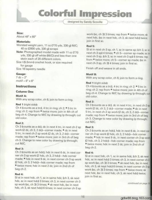 The Ultimate Book Of Scrap Afghans(1) - 木棉花 - 雨茫茫，霧茫茫，盼望花開，花已落……
