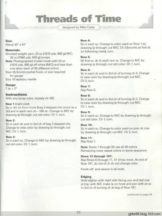 The Ultimate Book Of Scrap Afghans(1) - 木棉花 - 雨茫茫，霧茫茫，盼望花開，花已落……