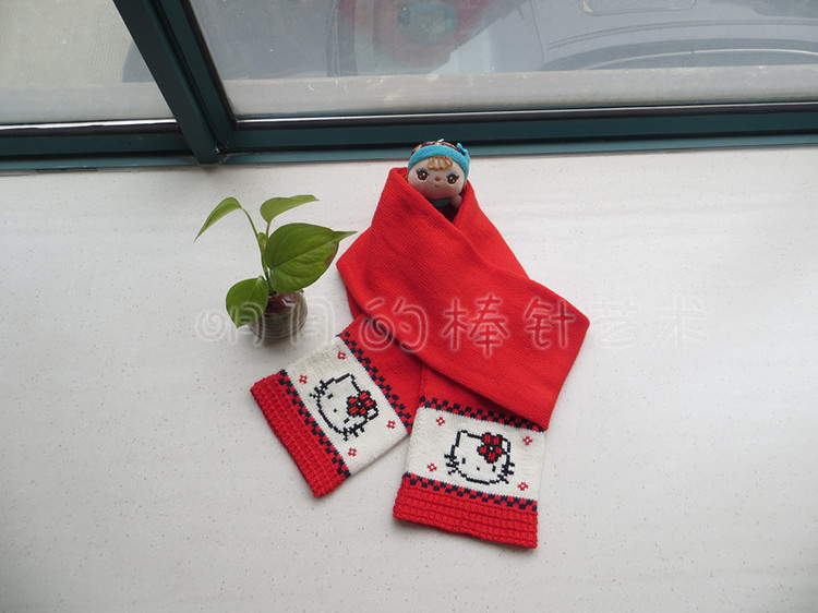 hello  kitty  圍巾（9188純棉） - 明月的棒針?biāo)囆g(shù) - 明月的棒針?biāo)囆g(shù)