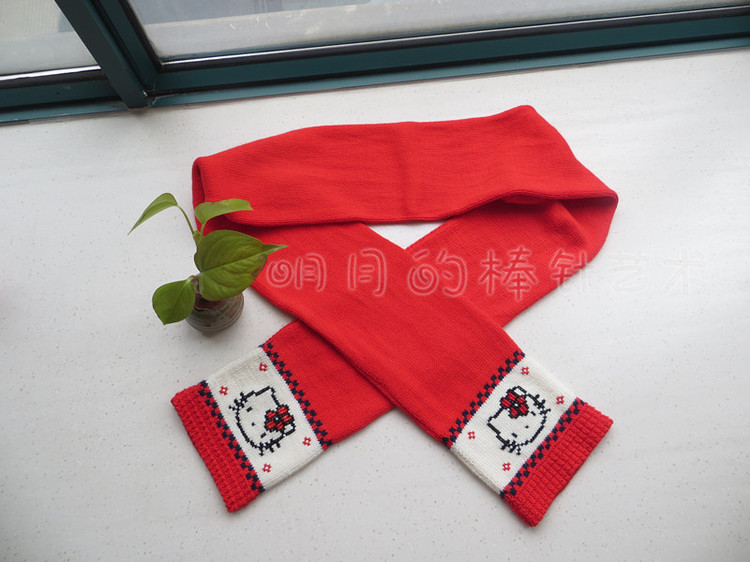 hello  kitty  圍巾（9188純棉） - 明月的棒針?biāo)囆g(shù) - 明月的棒針?biāo)囆g(shù)