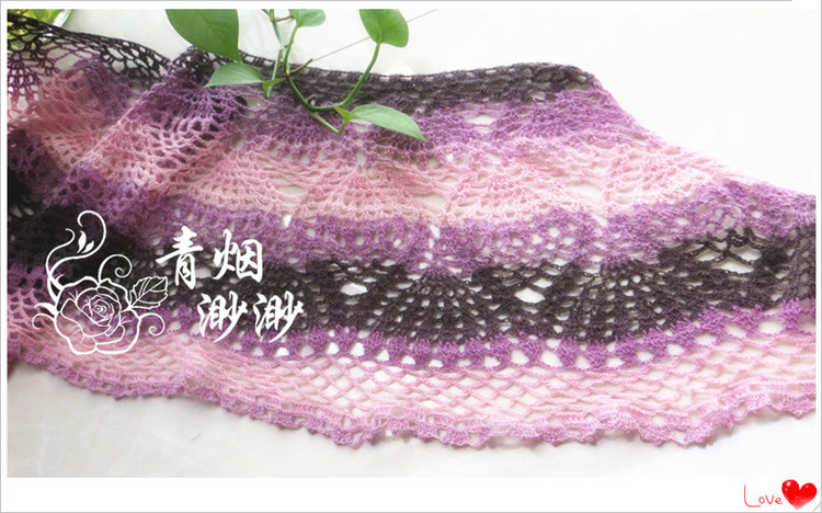 夢幻---長段染披肩圍巾 - 青煙渺渺 - 青煙渺渺