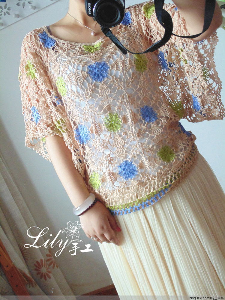 【Lily手工】--繽紛--蕾絲拼花美衣 - Lily - Lily的手工編織天地