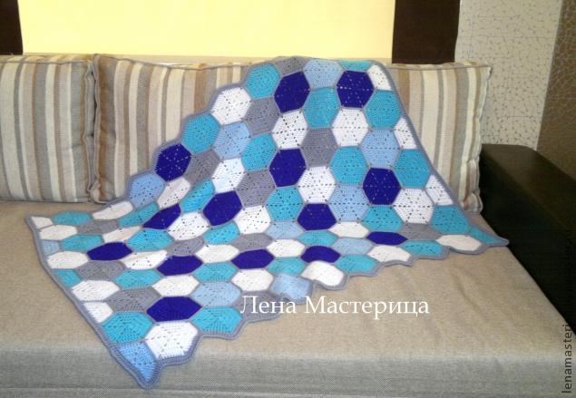 Вязаный плед “Мозаика”. Схема
