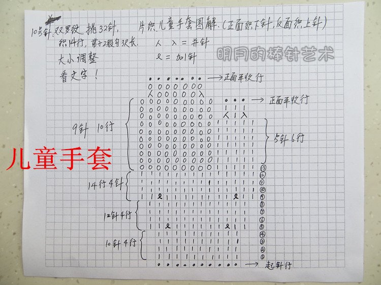 珊瑚絨成人、兒童全指、半指手套（全程視頻） - 明月的棒針藝術(shù) - 明月的棒針藝術(shù)
