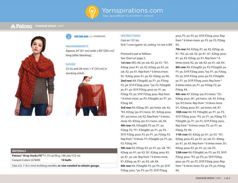Fanfare Wrap by Patons - Daliute -
