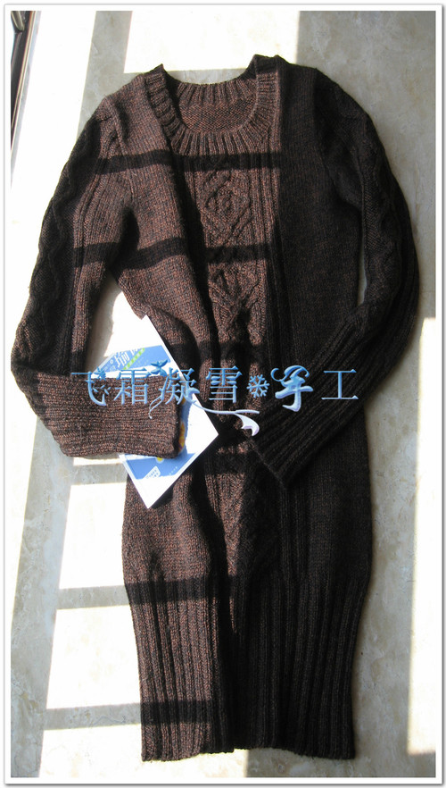 絞花修身長(zhǎng)款毛衣 - 飛霜凝雪 - 飛霜凝雪