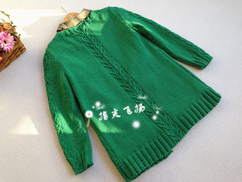 子衿（1526）---綠色粗棉實(shí)用開(kāi)衫 - 指尖飛揚(yáng) - 指尖飛揚(yáng)