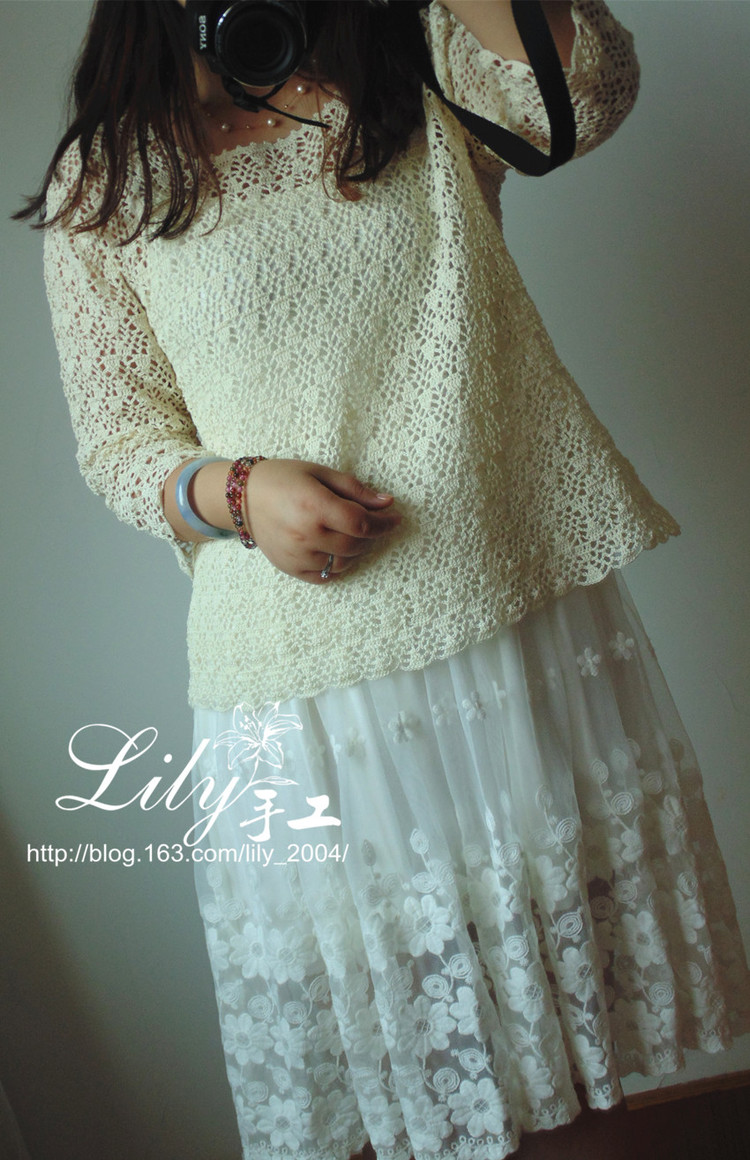 【Lily手工】--1522--芷若--2015歐編新款罩衫 - Lily - Lily的手工編織天地