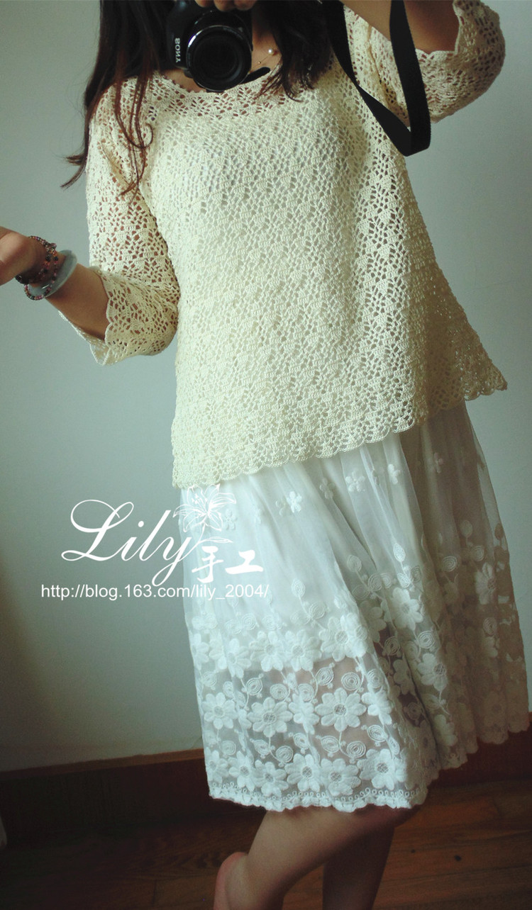 【Lily手工】--1522--芷若--2015歐編新款罩衫 - Lily - Lily的手工編織天地