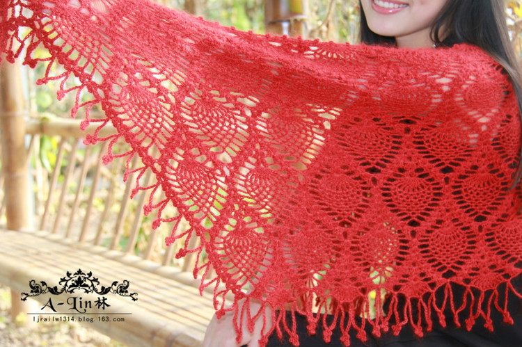 【A-Lin林】紅妝--經(jīng)典菠蘿花披肩201520 - A-Lin林 - A-Lin的手工博客