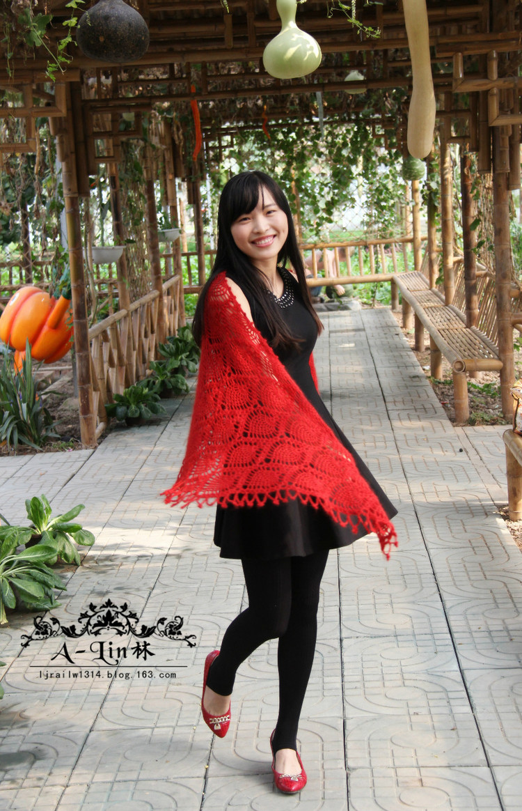 【A-Lin林】紅妝--經(jīng)典菠蘿花披肩201520 - A-Lin林 - A-Lin的手工博客